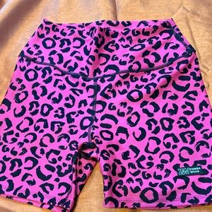 Zumba Fitness Hot Pink and Black Leopard Bike Shorts